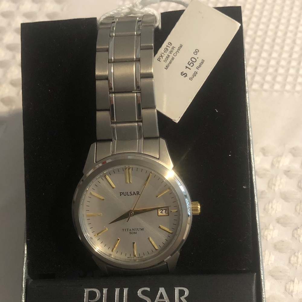 Pulsar Titanium Silver and Gold Men's Watch